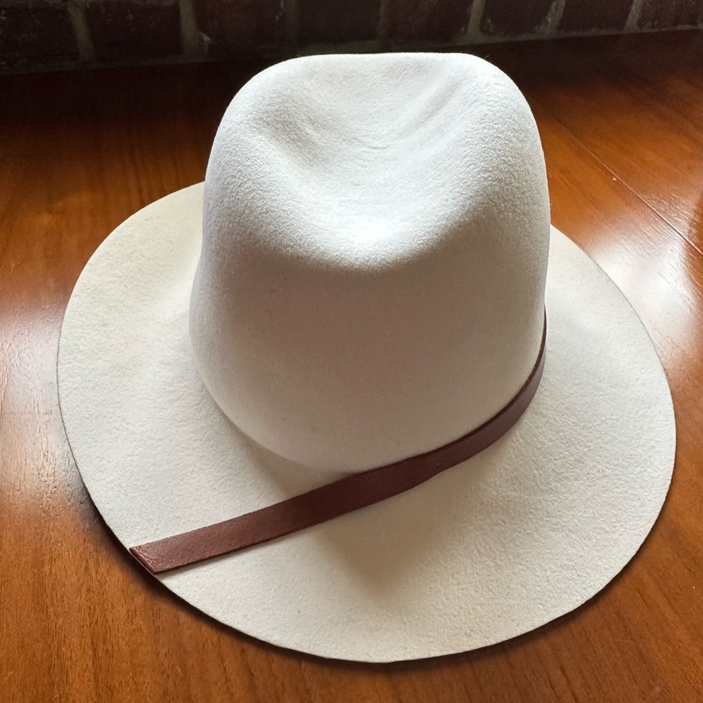 Janessa Leone Cream Wool Hat